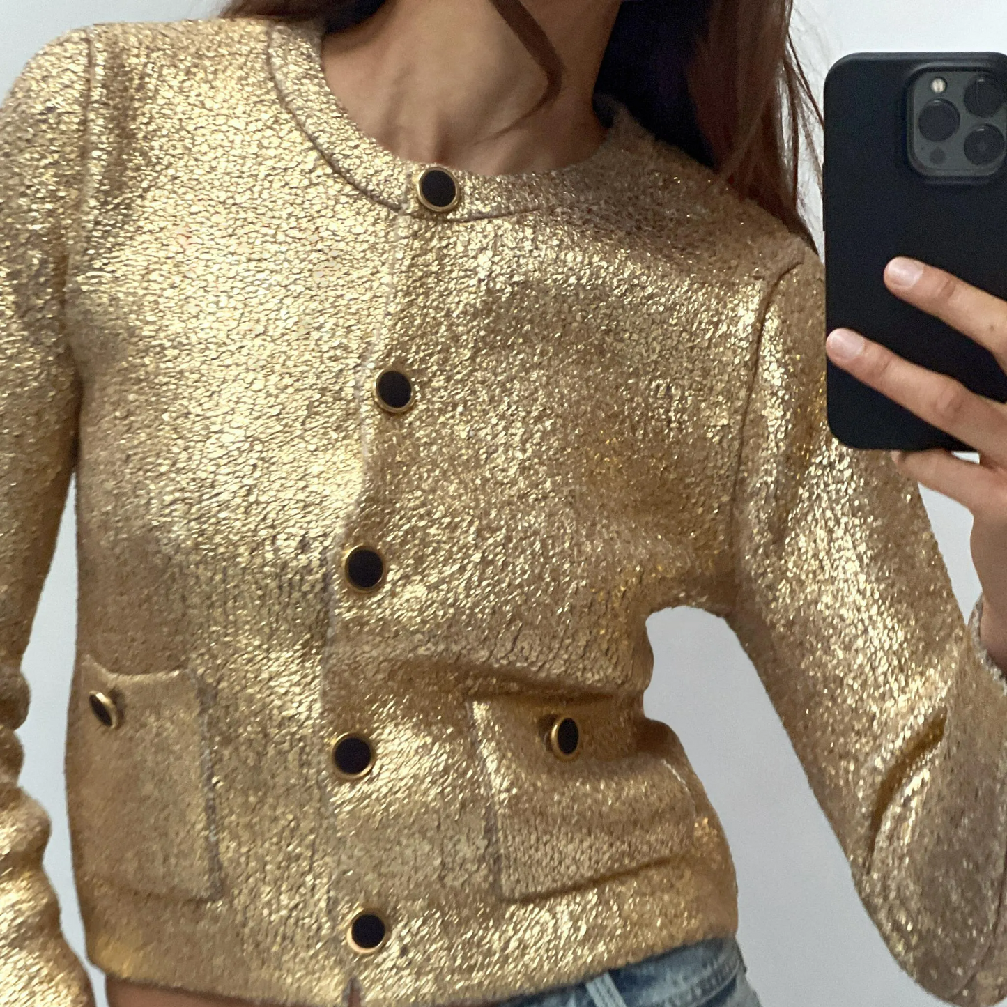 BRONYA GOLD KNIT CARDIGAN