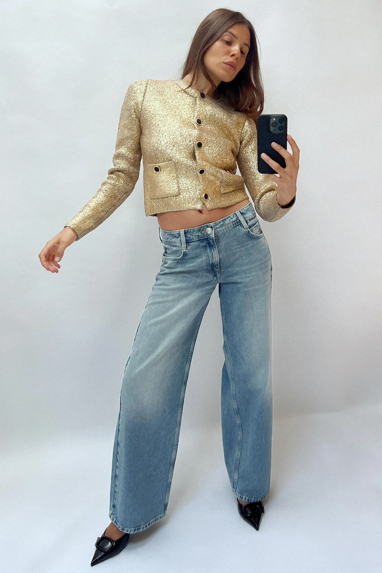 BRONYA GOLD KNIT CARDIGAN