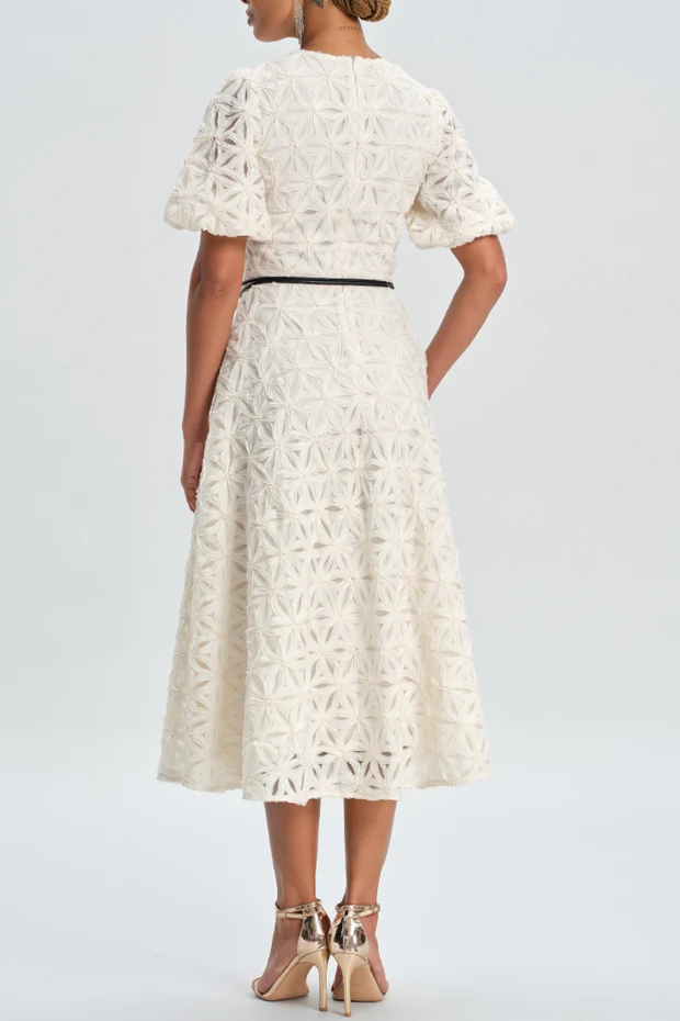 TEXTURED FLOWER DRESS