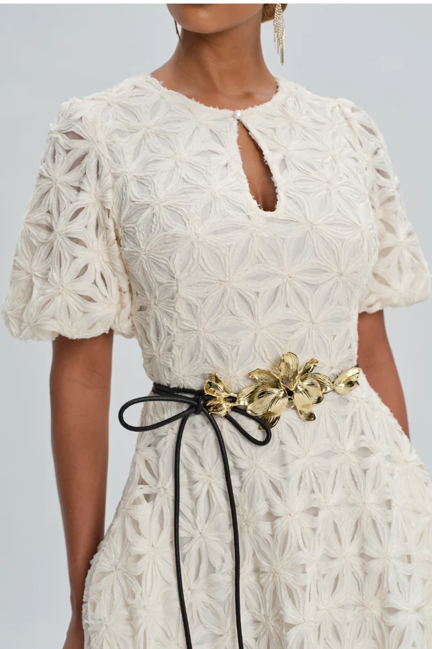 TEXTURED FLOWER DRESS