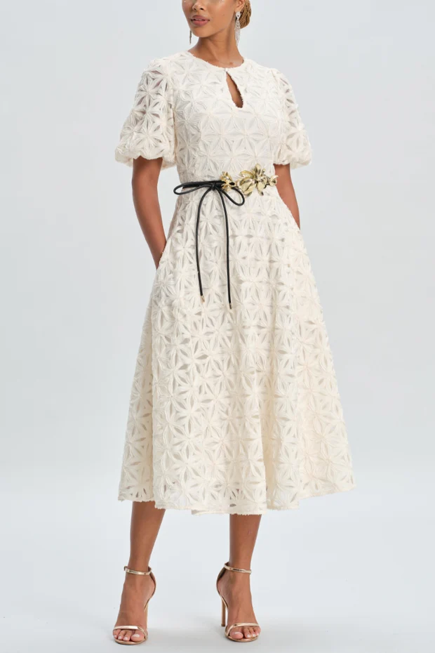 TEXTURED FLOWER DRESS