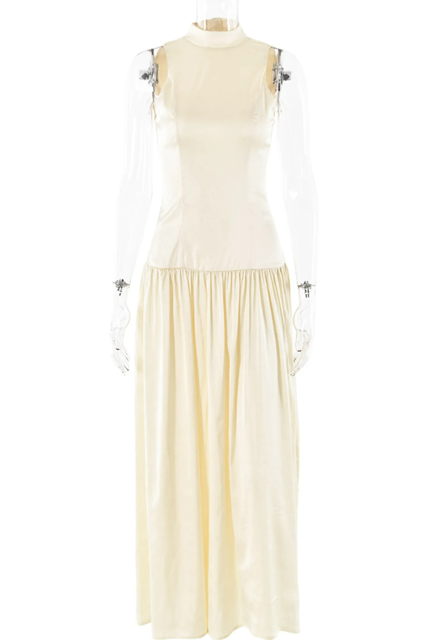 LAINE HIGH NECK BACKLESS MAXI DRESS