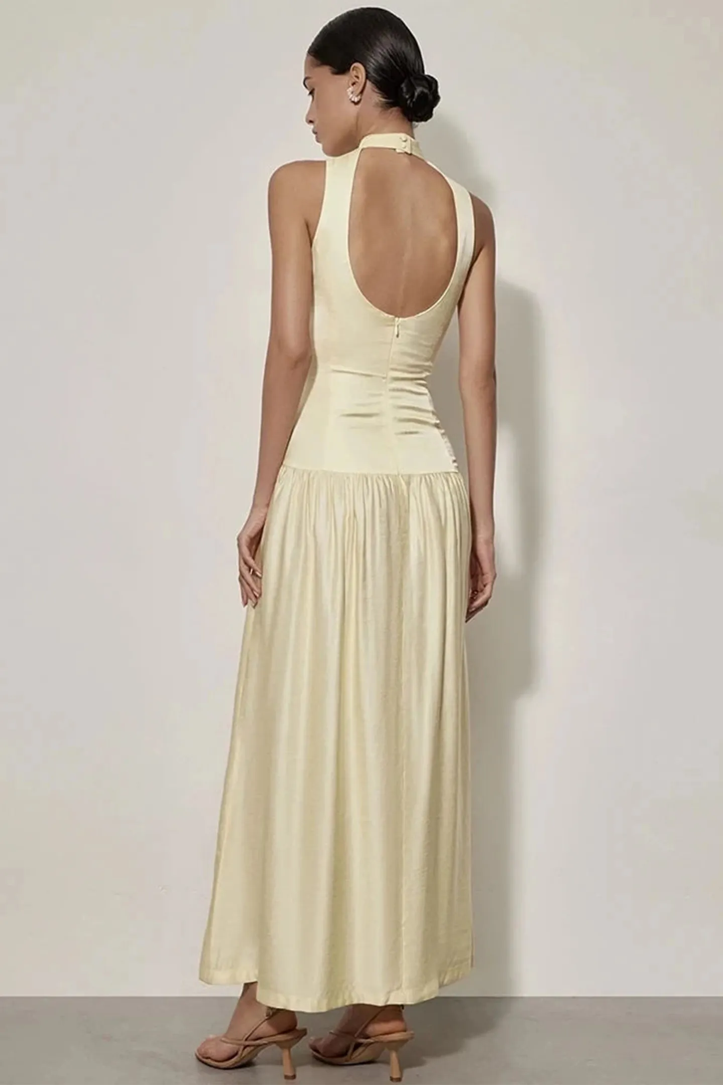 LAINE HIGH NECK BACKLESS MAXI DRESS