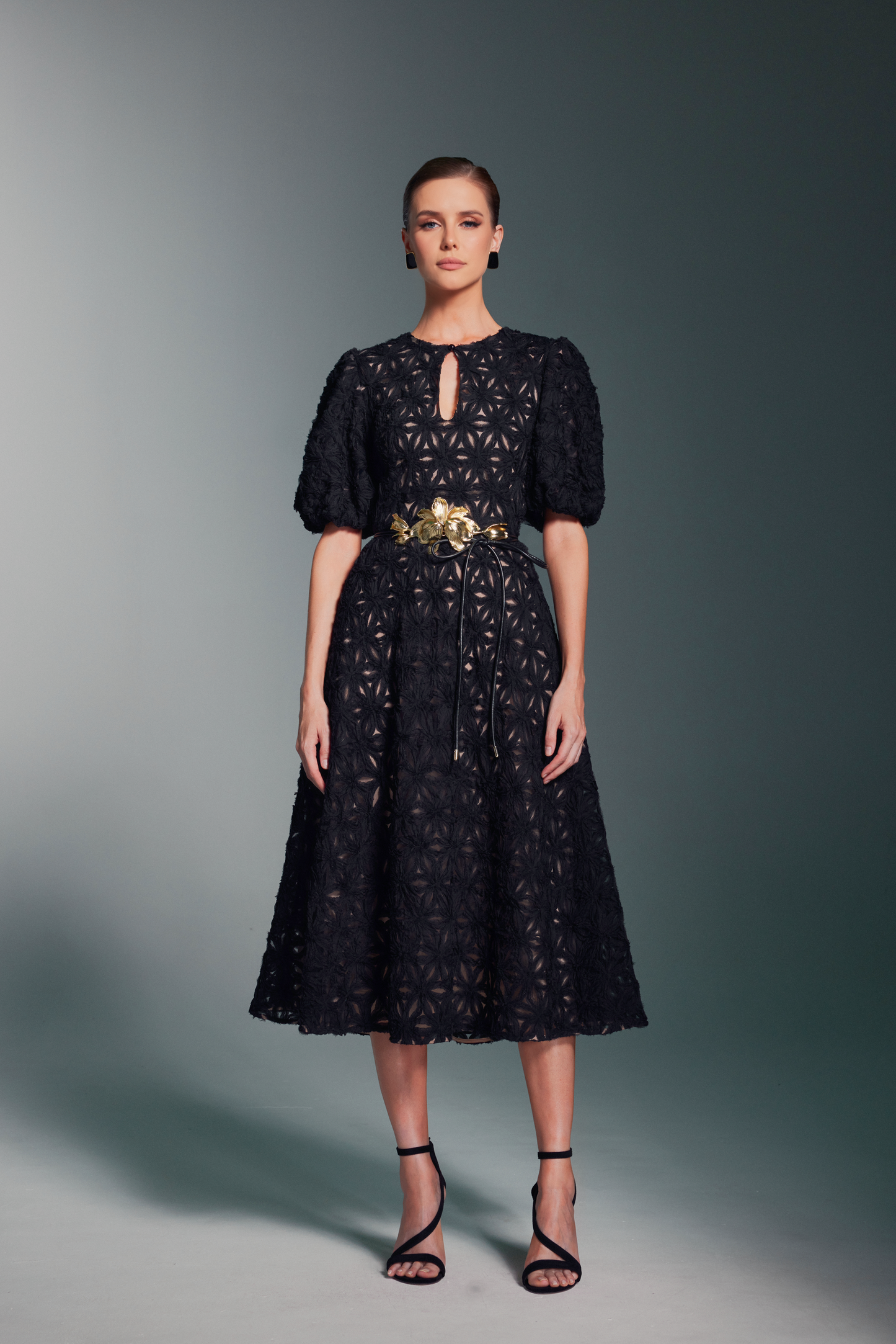 TEXTURED FLOWER DRESS