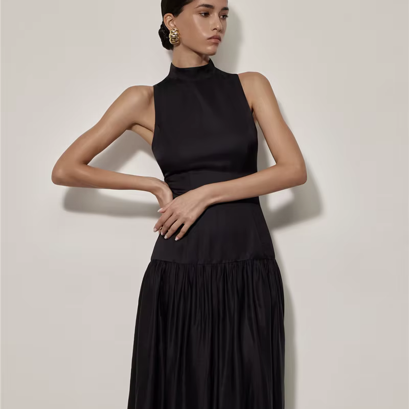 LAINE HIGH NECK BACKLESS MAXI DRESS