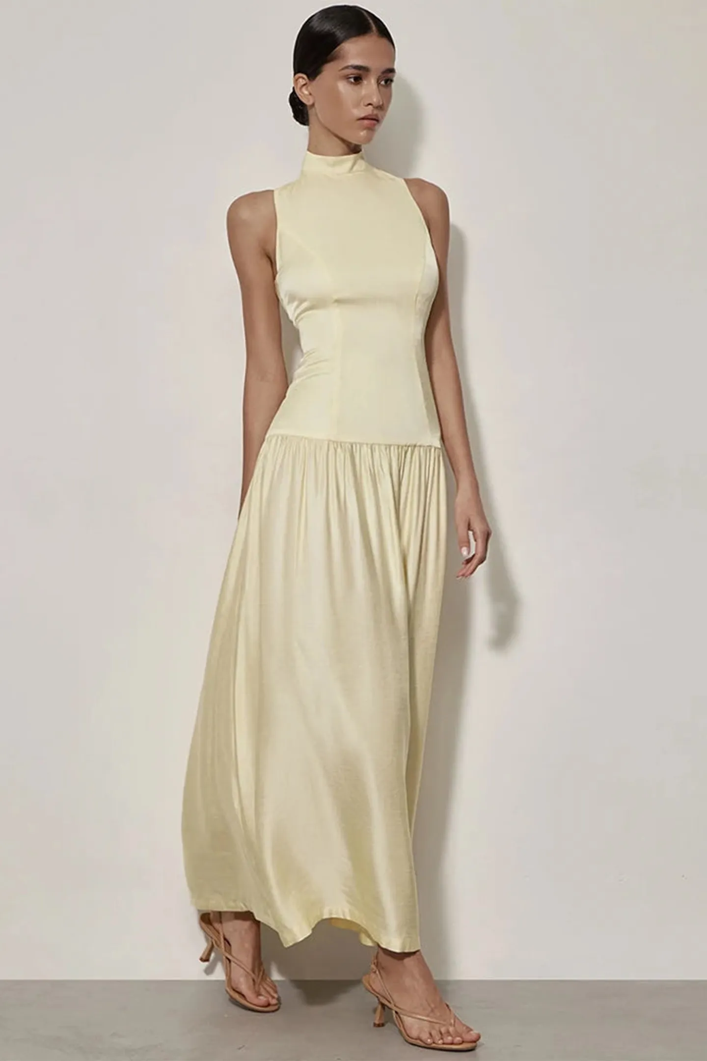LAINE HIGH NECK BACKLESS MAXI DRESS