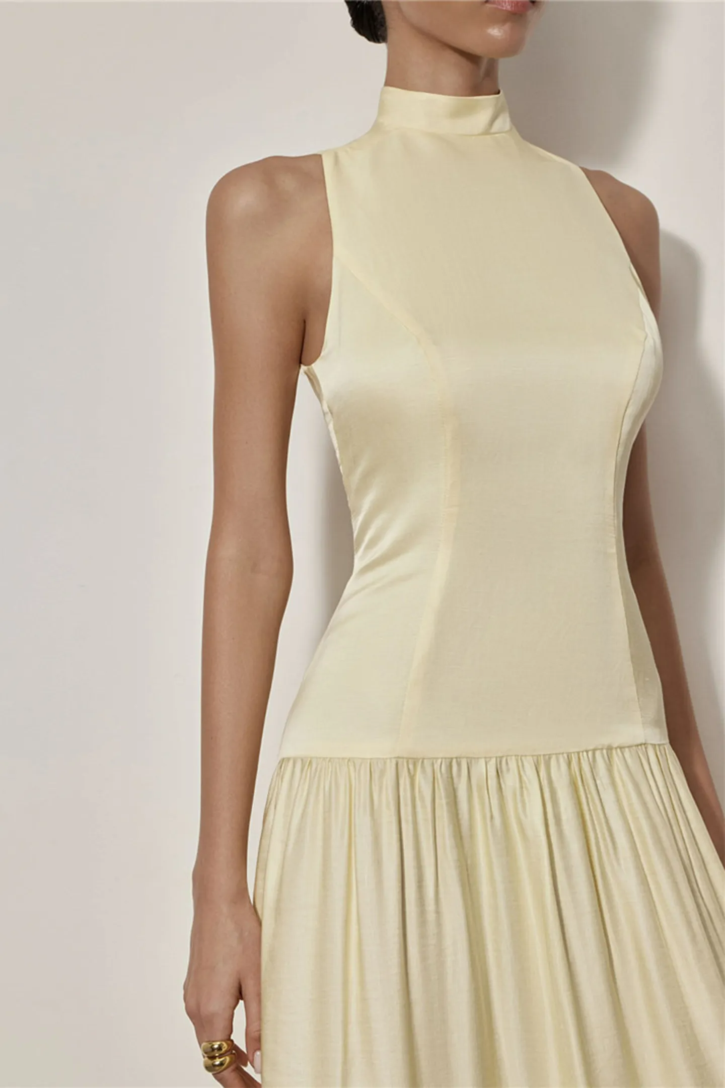 LAINE HIGH NECK BACKLESS MAXI DRESS